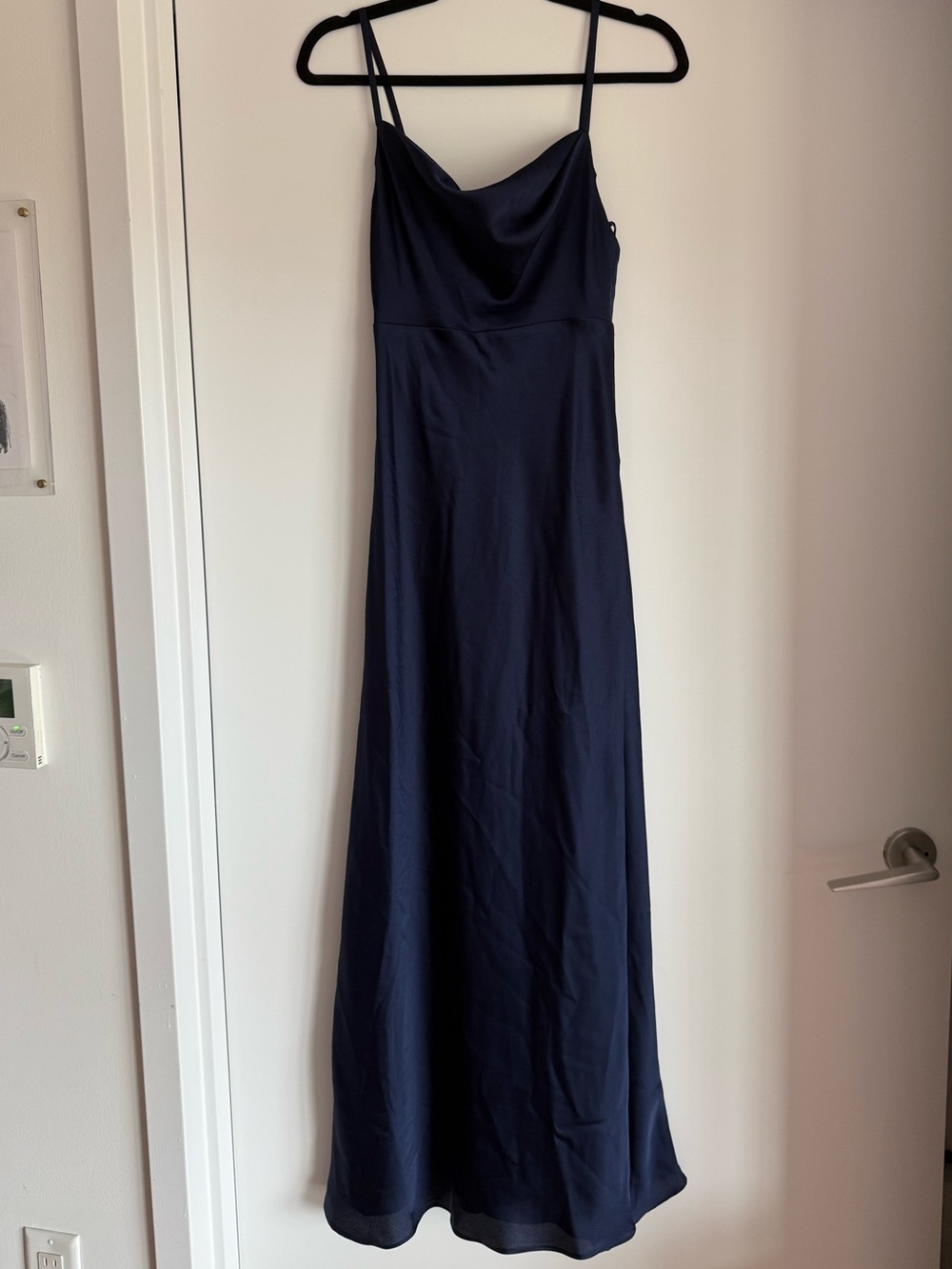 Navy Satin Gown